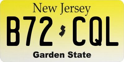 NJ license plate B72CQL