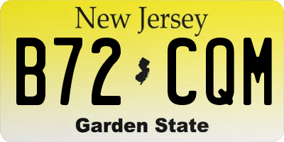 NJ license plate B72CQM