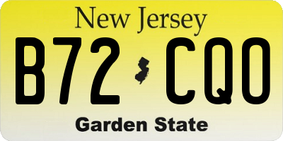 NJ license plate B72CQO