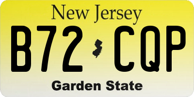 NJ license plate B72CQP