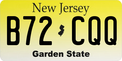 NJ license plate B72CQQ
