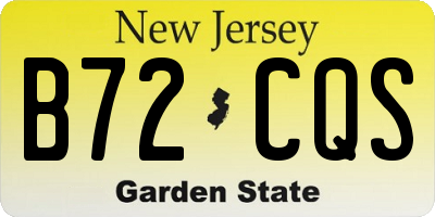NJ license plate B72CQS