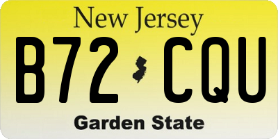 NJ license plate B72CQU
