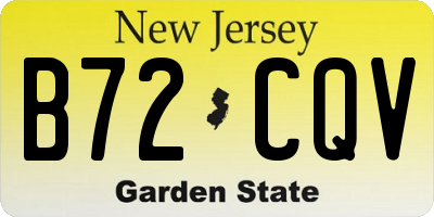 NJ license plate B72CQV