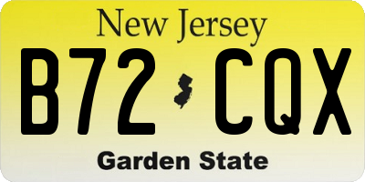 NJ license plate B72CQX