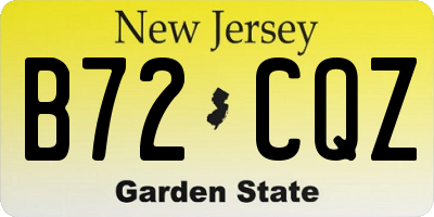NJ license plate B72CQZ