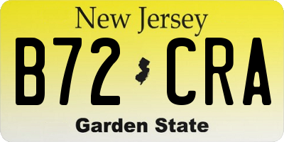 NJ license plate B72CRA