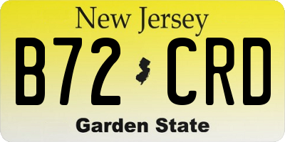 NJ license plate B72CRD