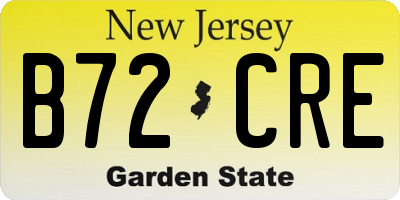 NJ license plate B72CRE