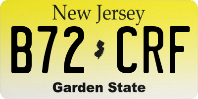 NJ license plate B72CRF