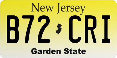 NJ license plate B72CRI