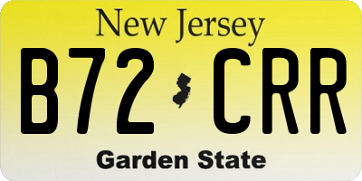 NJ license plate B72CRR