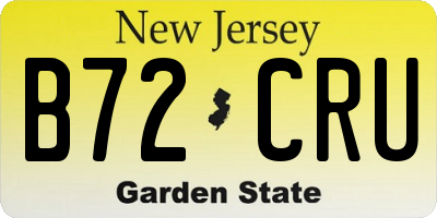 NJ license plate B72CRU