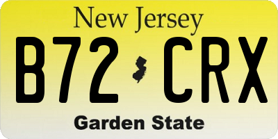 NJ license plate B72CRX