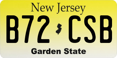 NJ license plate B72CSB