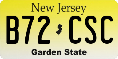 NJ license plate B72CSC