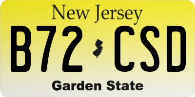 NJ license plate B72CSD