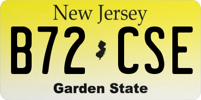 NJ license plate B72CSE