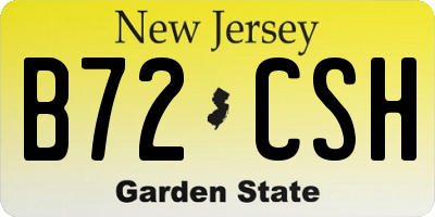 NJ license plate B72CSH