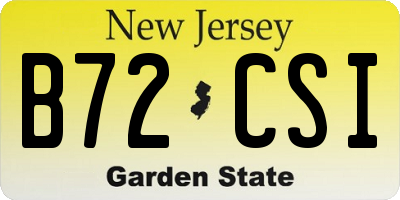 NJ license plate B72CSI