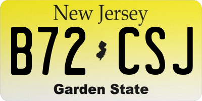 NJ license plate B72CSJ