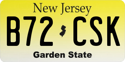NJ license plate B72CSK