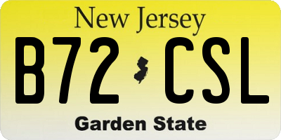 NJ license plate B72CSL