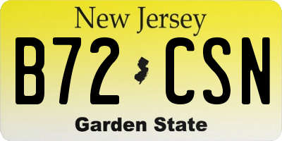 NJ license plate B72CSN