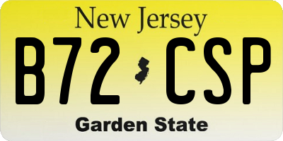 NJ license plate B72CSP
