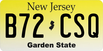 NJ license plate B72CSQ