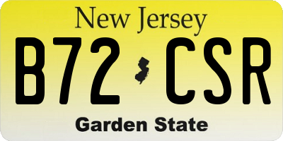 NJ license plate B72CSR