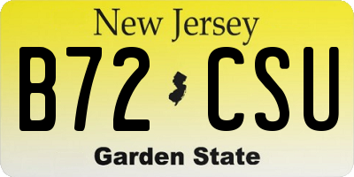 NJ license plate B72CSU