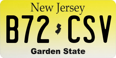 NJ license plate B72CSV
