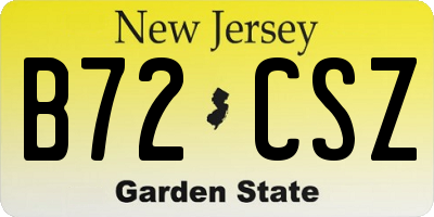 NJ license plate B72CSZ