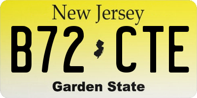 NJ license plate B72CTE