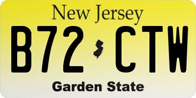 NJ license plate B72CTW