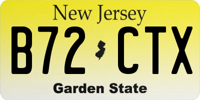 NJ license plate B72CTX