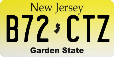 NJ license plate B72CTZ