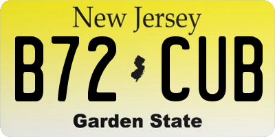 NJ license plate B72CUB