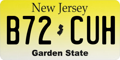 NJ license plate B72CUH
