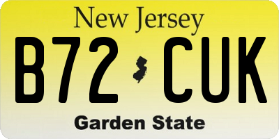 NJ license plate B72CUK