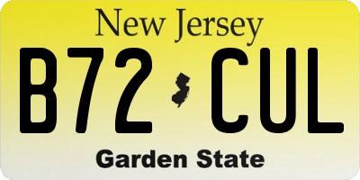 NJ license plate B72CUL