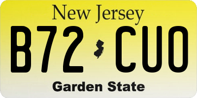 NJ license plate B72CUO