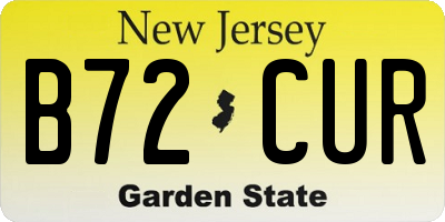 NJ license plate B72CUR