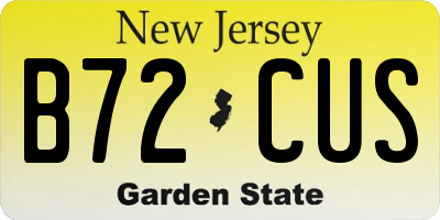 NJ license plate B72CUS