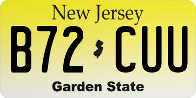 NJ license plate B72CUU
