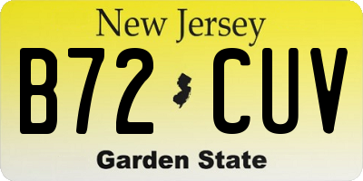 NJ license plate B72CUV