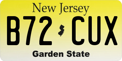 NJ license plate B72CUX