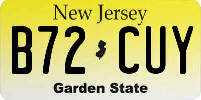 NJ license plate B72CUY