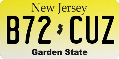 NJ license plate B72CUZ